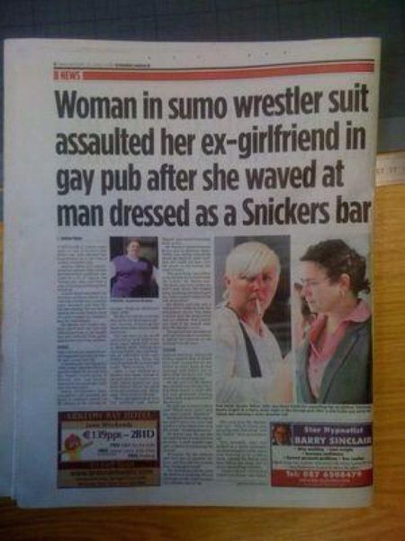 woman in sumo wrestler suit assaulted her girlfriend - Woman in sumo wrestler suit assaulted her exgirlfriend in gay pub after she waved at man dressed as a Snickers bar eipp2BID Sinclair