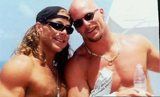 Shawn Michaels and ‘Stone Cold’ Steve Austin chilling together.