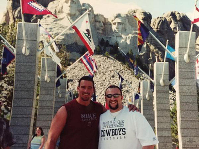 JBL and Bubba Ray in front of Mount Rushmore.