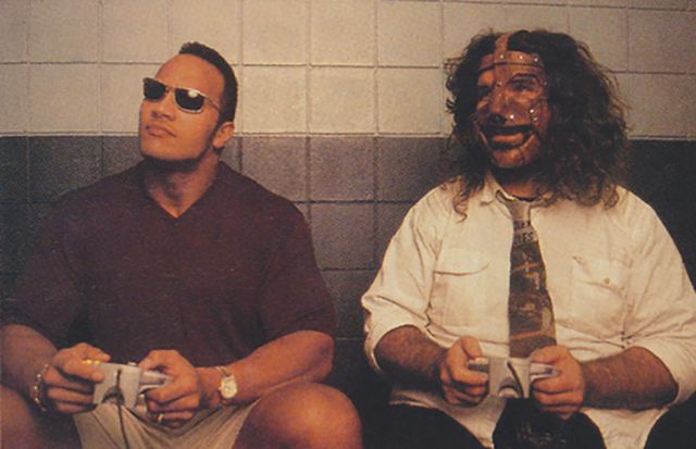 You’ve seen this pic a million times, and it always makes these lists, but here it is again. The Rock and Mankind playing on the n64. I’m almost certain them 2 were playing No Mercy, and if not, then Wrestlemania 2000.