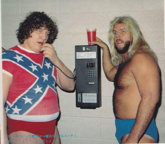 Terry Gordy and Michael Hayes. These were the average bodies on wrestlers back then. *shudders*