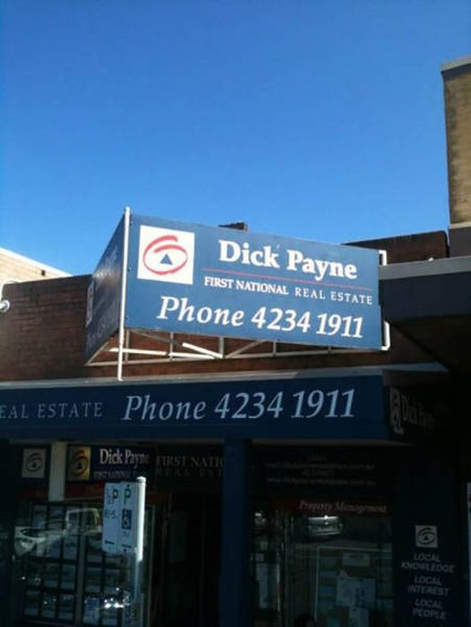 Funny photo of a real estate office called Dick Payne