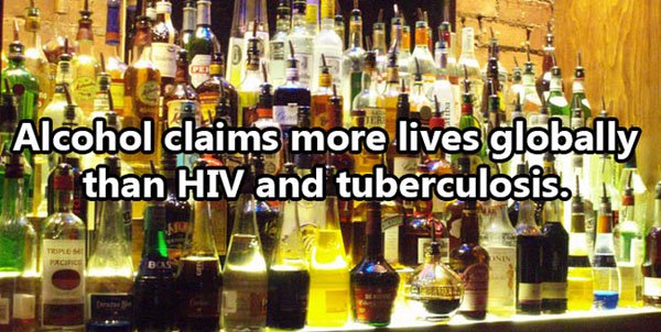 drinking alcohol - Alcohol claims more lives globally than Hiv and tuberculosis. Als than Hiv and Tres Pacific I