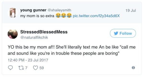 People sharing stories of similar that their own mom did.