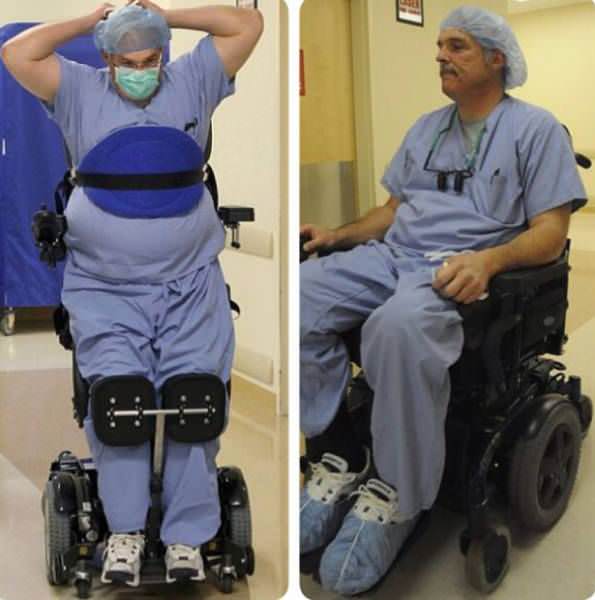 Ted Rammel, a surgeon who operates in a wheelchair.
