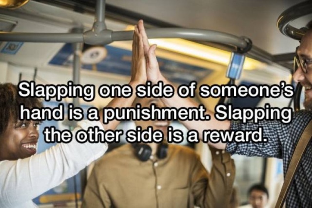 würzjoch - Slapping one side of someone's hand is a punishment. Slapping the other side is a reward,