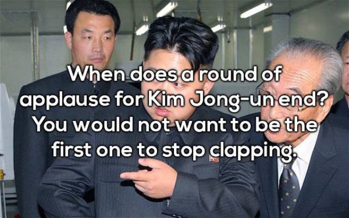 north korean men - When does a round of applause for Kim Jongun end? You would not want to be the first one to stop clapping.