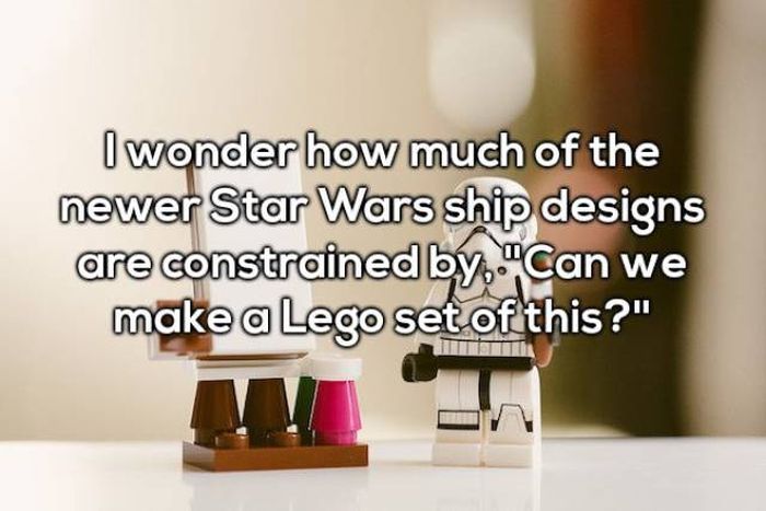 würzjoch - I wonder how much of the newer Star Wars ship designs are constrained by "Can we make a Lego set of this?"