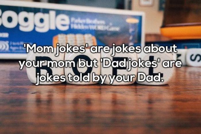 banner - Foggle steder 'Mom jokes' are jokes about yourmom but 'Dadjokes are jokes told by your Dad.