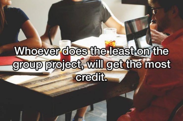 startup working - Whoever does the least on the group project, will get the most credit.
