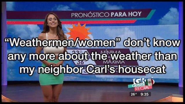 news - Pronstico Para Hoy "Weathermenwomen don't know any more about the weather than my neighborCarl's housecat Maxima Gr Genie Regia 26