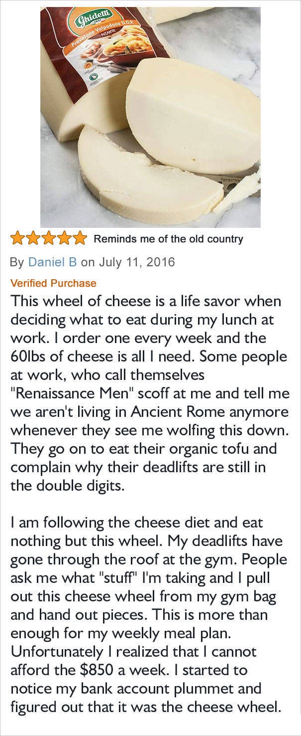 amazon reviews - recipe - Ghidetti Valpadana 0.0% Pante Provolone Val Reminds me of the old country By Daniel B on Verified Purchase This wheel of cheese is a life savor when deciding what to eat during my lunch at work. I order one every week and the 60l