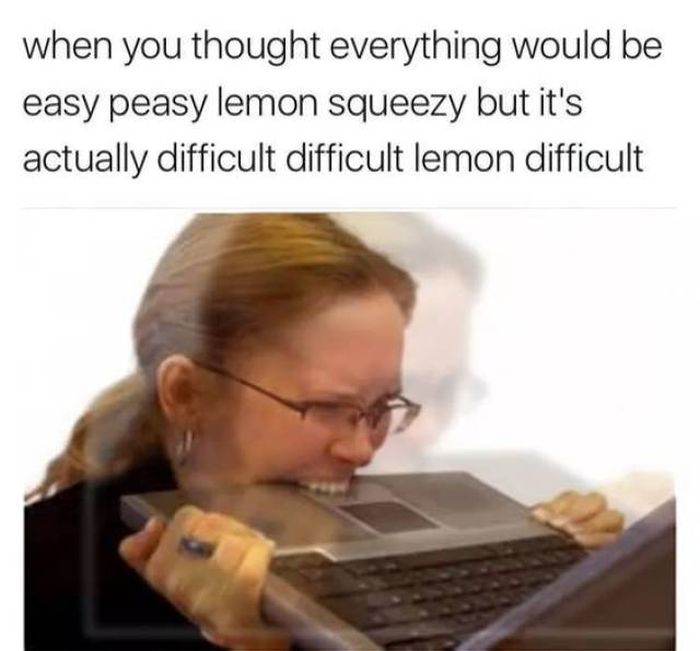 difficult difficult lemon difficult - when you thought everything would be easy peasy lemon squeezy but it's actually difficult difficult lemon difficult