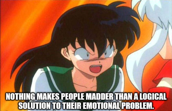 Nothing Makes People Madder Than A Logical Solution To Their Emotional Problem.