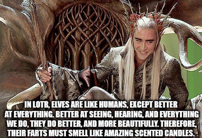 thranduil laughing gif - Coreresse In Lote, Elves Are Humans, Except Better At Everything. Better At Seeing, Hearing, And Everything We Do, They Do Better, And More Beautifully. Therefore, Their Farts Must Smell Amazing Scented Candles.