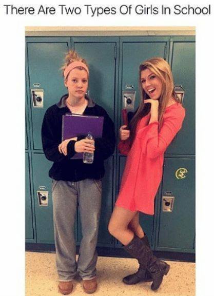 two types of girls at school - There Are Two Types Of Girls In School