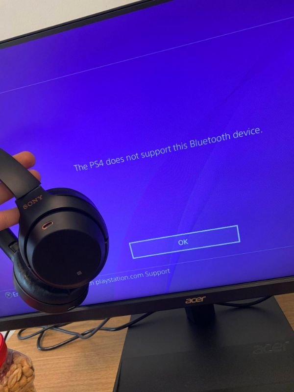 audio equipment - The PS4 does not support this Bluetooth device. Sony Ok in playstation.com Support acer