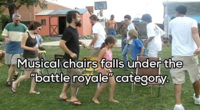 shower thoughts - Musical chairs falls under the