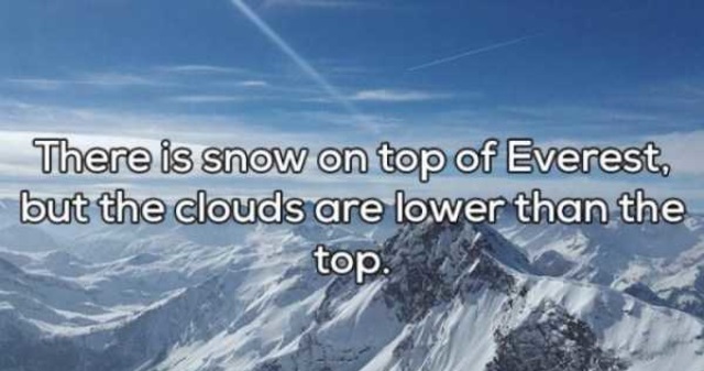 shower thoughts - There is snow on top of Everest, but the clouds are lower than the A top.