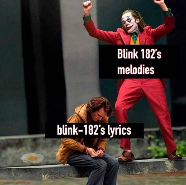 introverts in social media meme - Blink 182's melodies blink182's lyrics