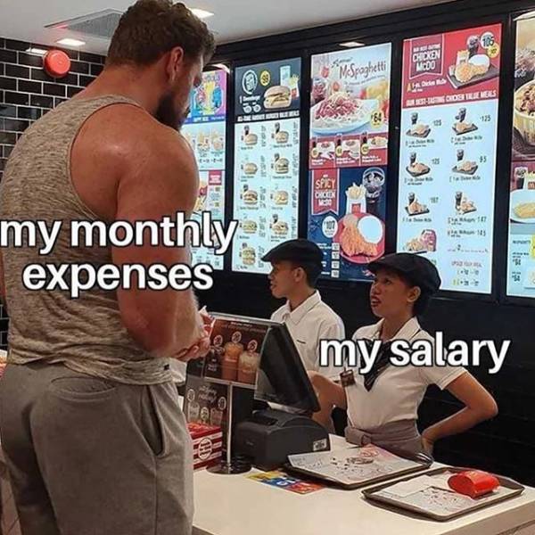 Meme - Occo MeSpaghetti O Me H Ods Trenes my monthly expenses my salary