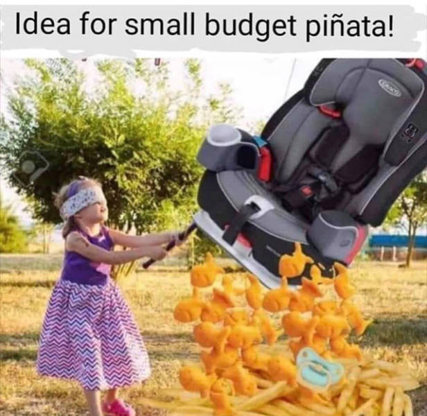 hitting a piñata - Idea for small budget piata!
