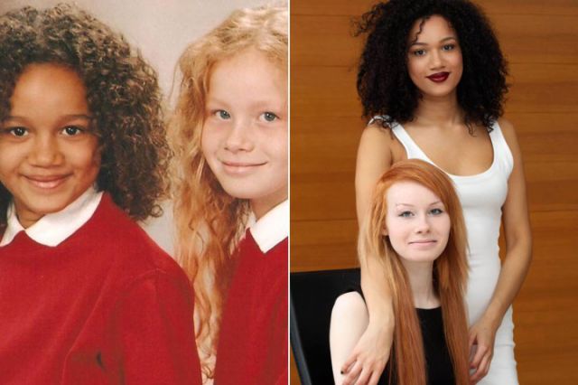 These two women are twins; biological sisters parented by a white father and a half-Jamaican mother.