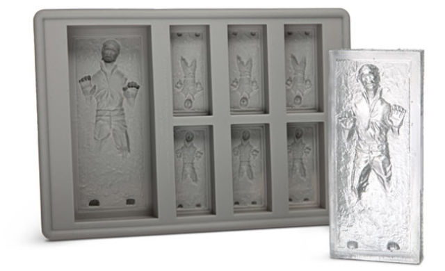 Han Solo in Carbonite Ice Cube Tray - Buy here. http://www.thinkgeek.com/product/e845/