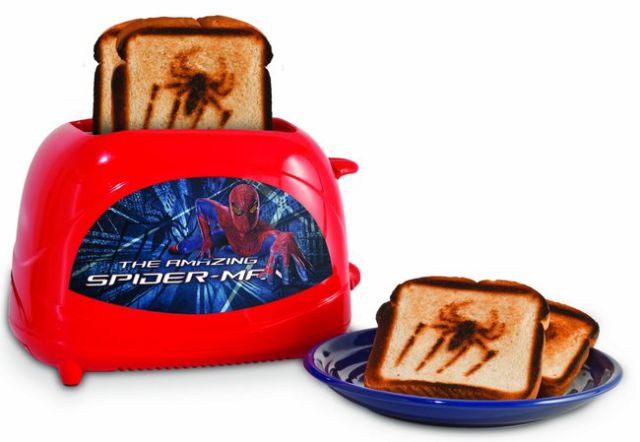 Spiderman Toaster - Buy here. http://www.amazon.com/gp/product/B00829HUGI?redirect=true&pldnSite=1