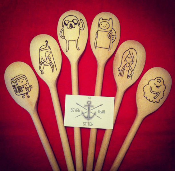 Adventure Time Wooden Spoons - Get it here <a href="https://www.etsy.com/listing/174613931/adventure-time-6-piece-wooden-utensil" target="_blank">here</a>.