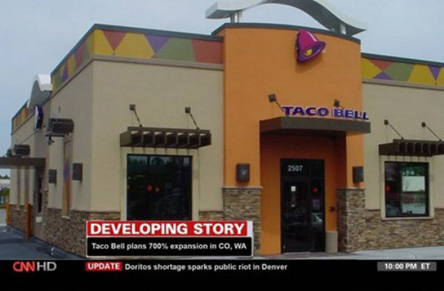 taco bell outside - Taco Bell Developing Story Taco Bell plans 700% expansion in Co, Wa Cnhd Update Doritos shortage sparks public riot in Denver Et