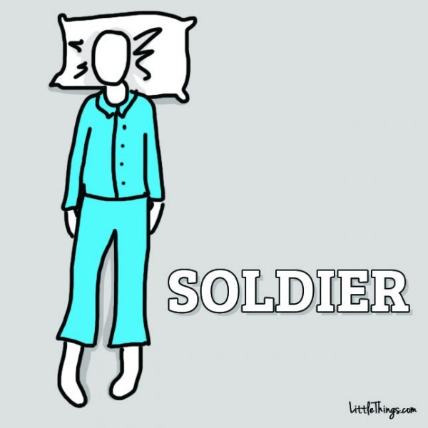 #4 The Soldier    Lieutenant Sleep, as you might call this person, sleeps on their back with hands firmly to the sides. This person is likely to be a silent person in life, tending to avoid drama at all costs while embracing a quiet inner strength.
