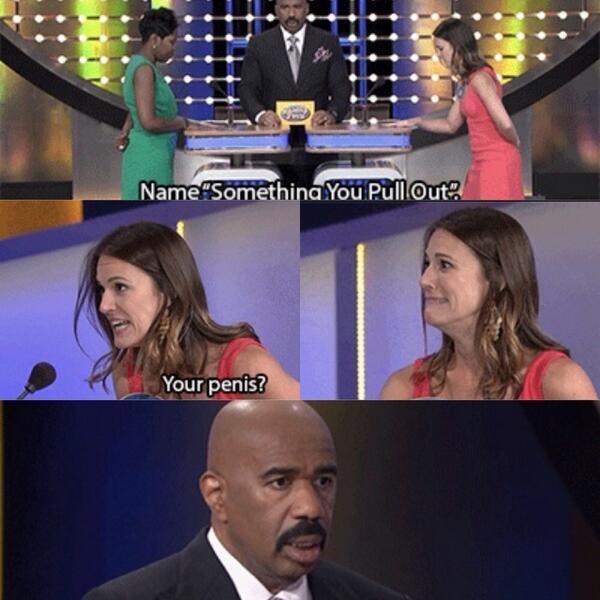 Something You Pull Out: Steve Harvey's face says it all.