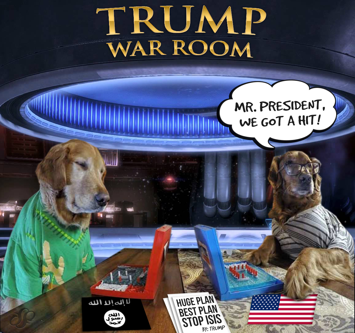 eBaum's World Caption Contest #103 - Battleship Dogs
Trumps situation Room