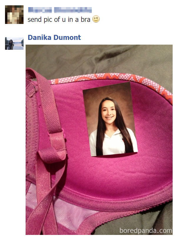 horrible pick up lines - send pic of u in a bra Danika Dumont boredpanda.com