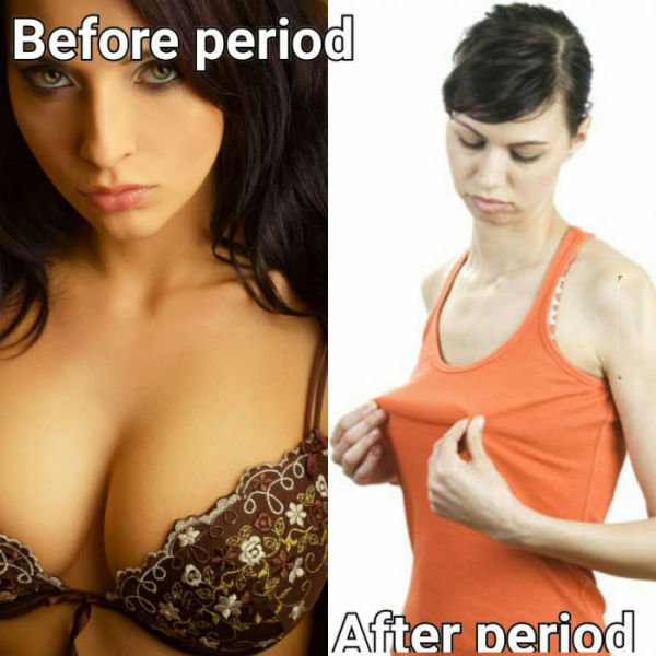 big breasts - Before period e . O 50 After period