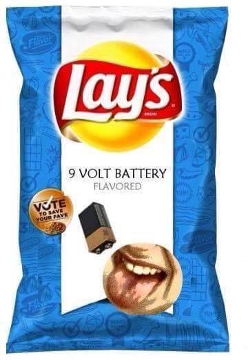 chicken flavoured chips - Nays 9 Volt Battery Flavored Your Axve