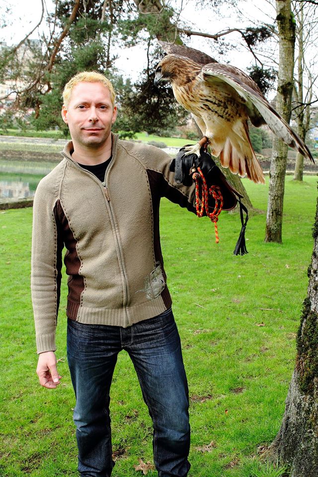 Jason Kenzie Holding a pet Red Tail Hawk
www.lifethroughmylens.ca
