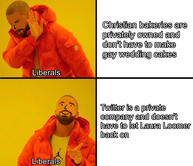 memes - t series is good - Christian bakeries are privately owned and dont have to make gay wedding cakes Liberals Twitter is a private company and doesn't have to let Laura Loomer back on Liberals