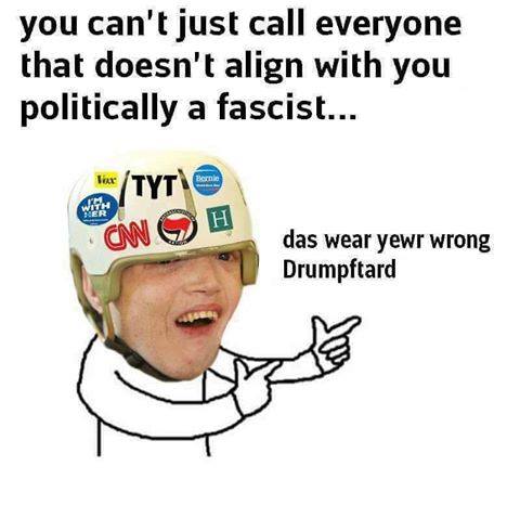 memes - everyone i don t like is a fascist meme - you can't just call everyone that doesn't align with you politically a fascist... Tax Tyti Can Ch das wear yewr wrong Drumpftard