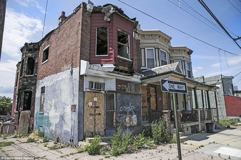 Many of the houses have been boarded up, as fed-up residents flee the deprivation and the high crime rates in the New Jersey city.