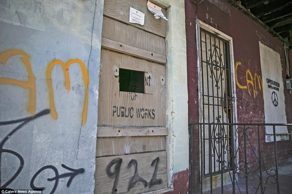 One photo shows an abandoned home with a make-shift letter box used by dealers to receive payment for illegal drugs.