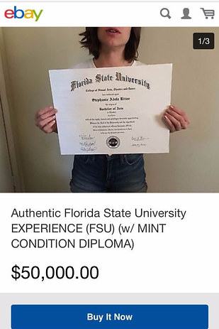 Woman Auctions Off Her Diploma and College Experience for $50,000