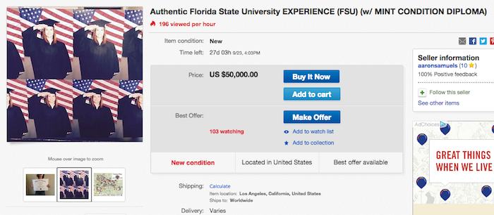 Woman Auctions Off Her Diploma and College Experience for $50,000