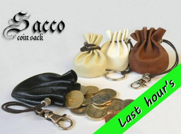 Sacco:
Keeping in tune with the whole medieval feel, this leather sack holds your gold coins (or spare change) in a much more fashionable way than your pocket. Hipsters everywhere united and donated $14,650 for their chance to own one.