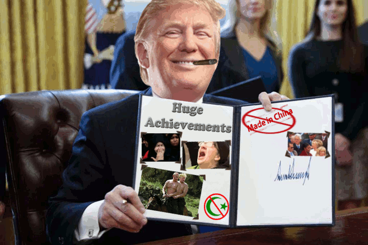 Trumps photo album of his achievements since he took office.