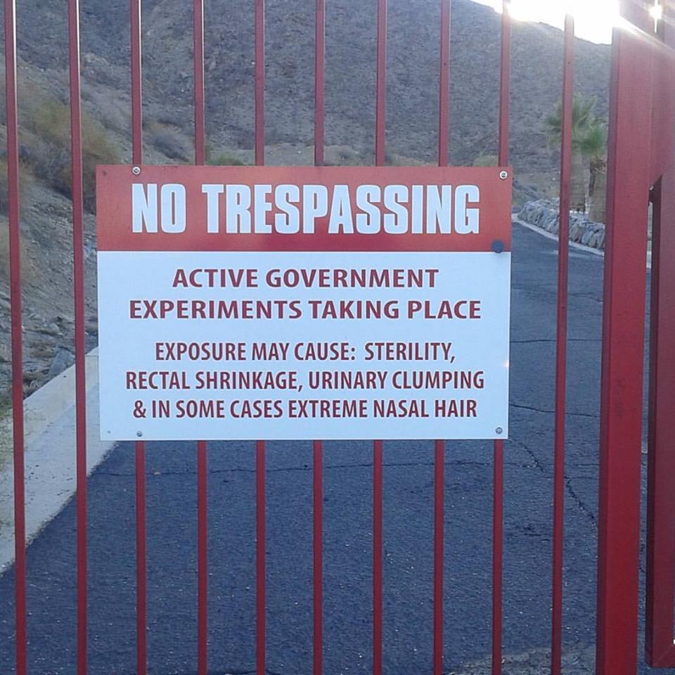 Sign outside gated facility in Palm Springs, California.
