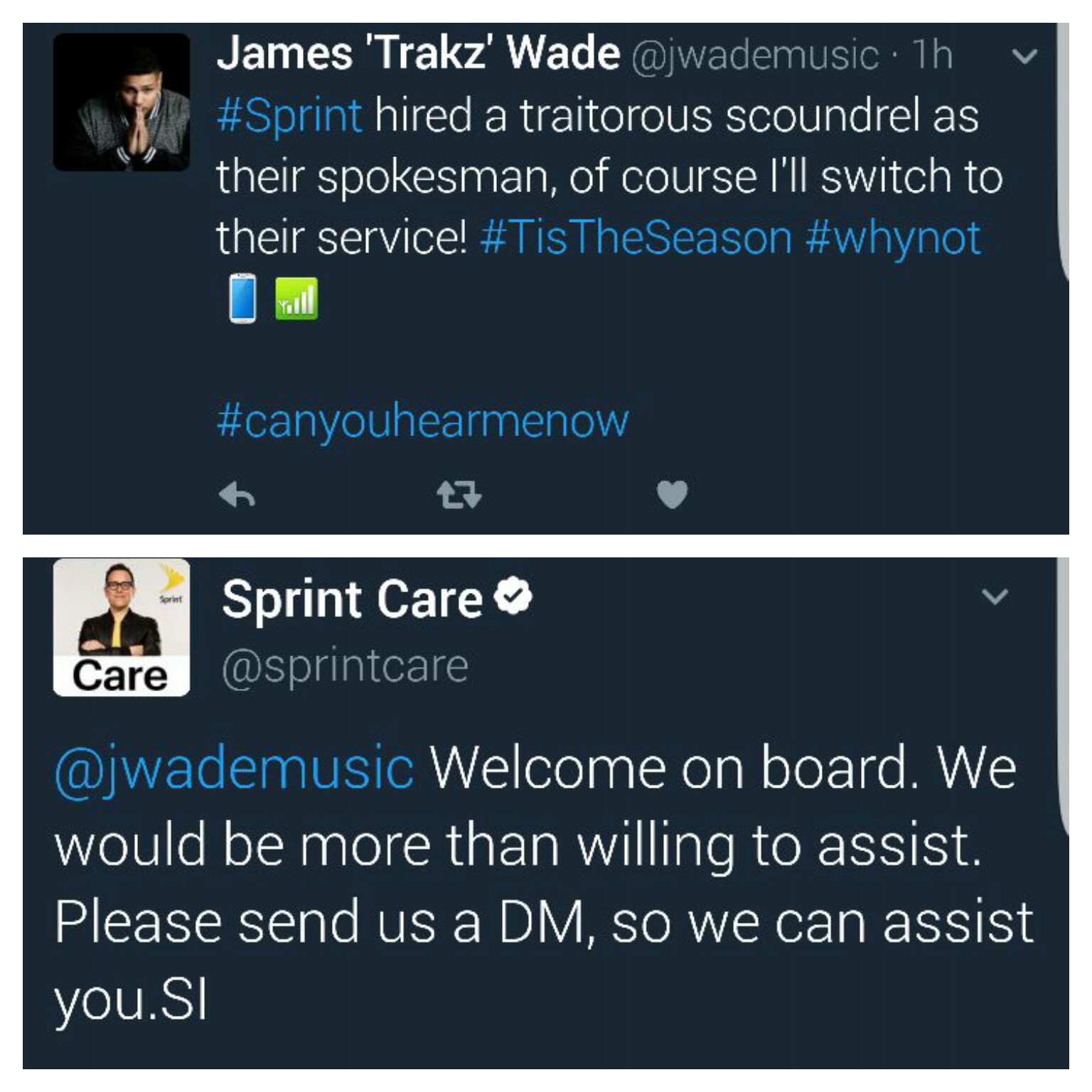 My dislike of the traitorous Sprint spokesman had an unexpected and funny outcome