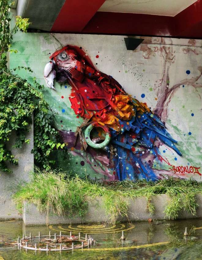 street art art made with trash