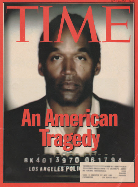 During the OJ trial a cover story of O.J Simpson ran in Time magazine, showing a picture of him which had been edited to make his complexion darker than it actually is.
